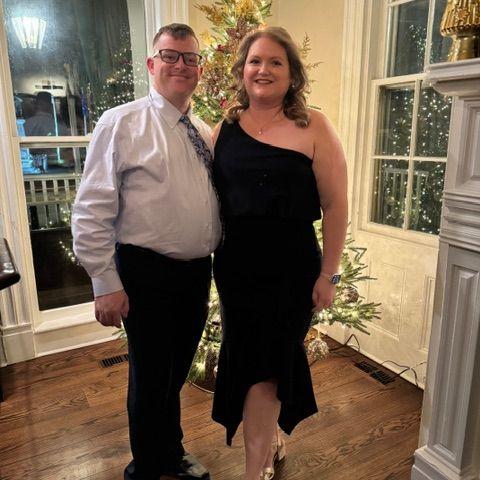 At Amanda's friends' Megan and Ryan's wedding in New Jersey on 12/15/2023.