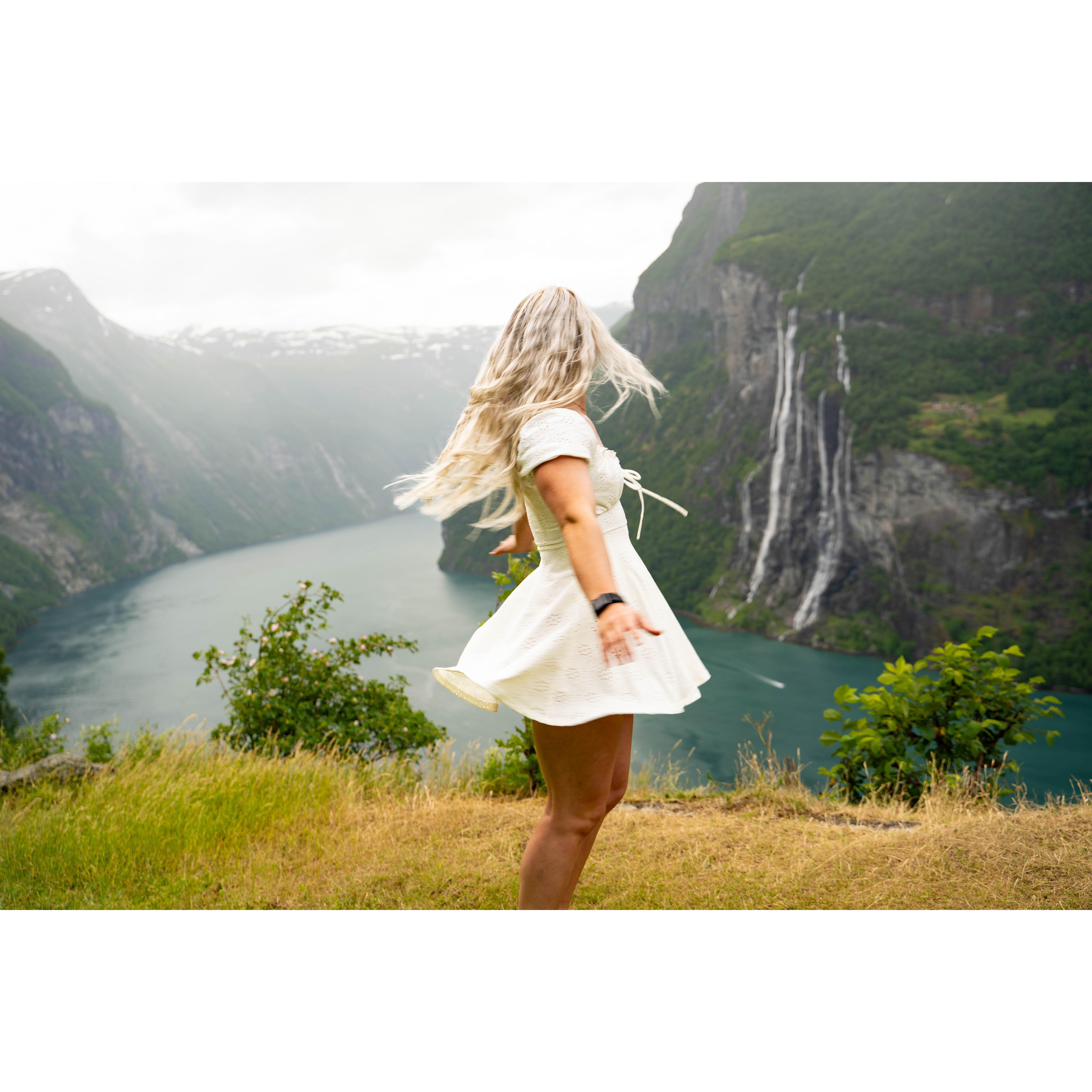 Twirling around Skageflå Farm in Norway. Picture by Alec.