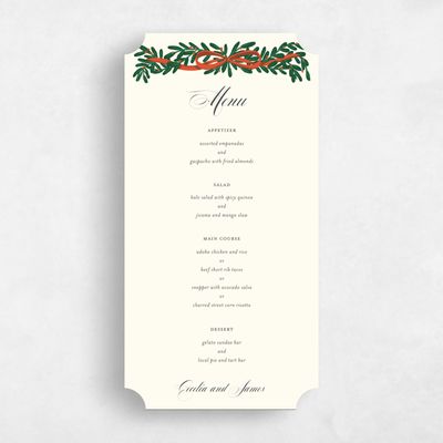Beige Ticket Wedding Menu - Crosby