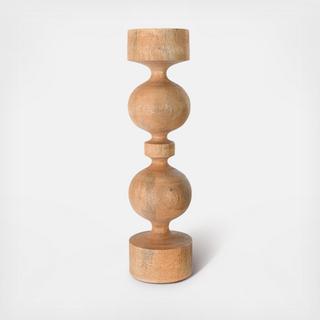 Carved Mango Wood Candleholder