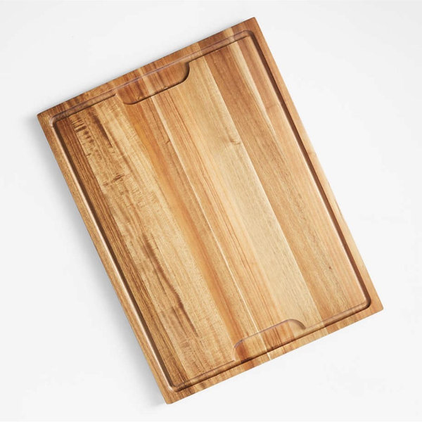 Crate & Barrel Acacia Wood Cutting Board/Cheese Serving Board 24" x 18"