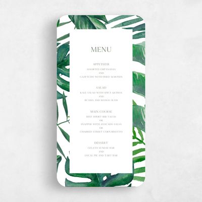 White Rounded Wedding Menu - Anaheim