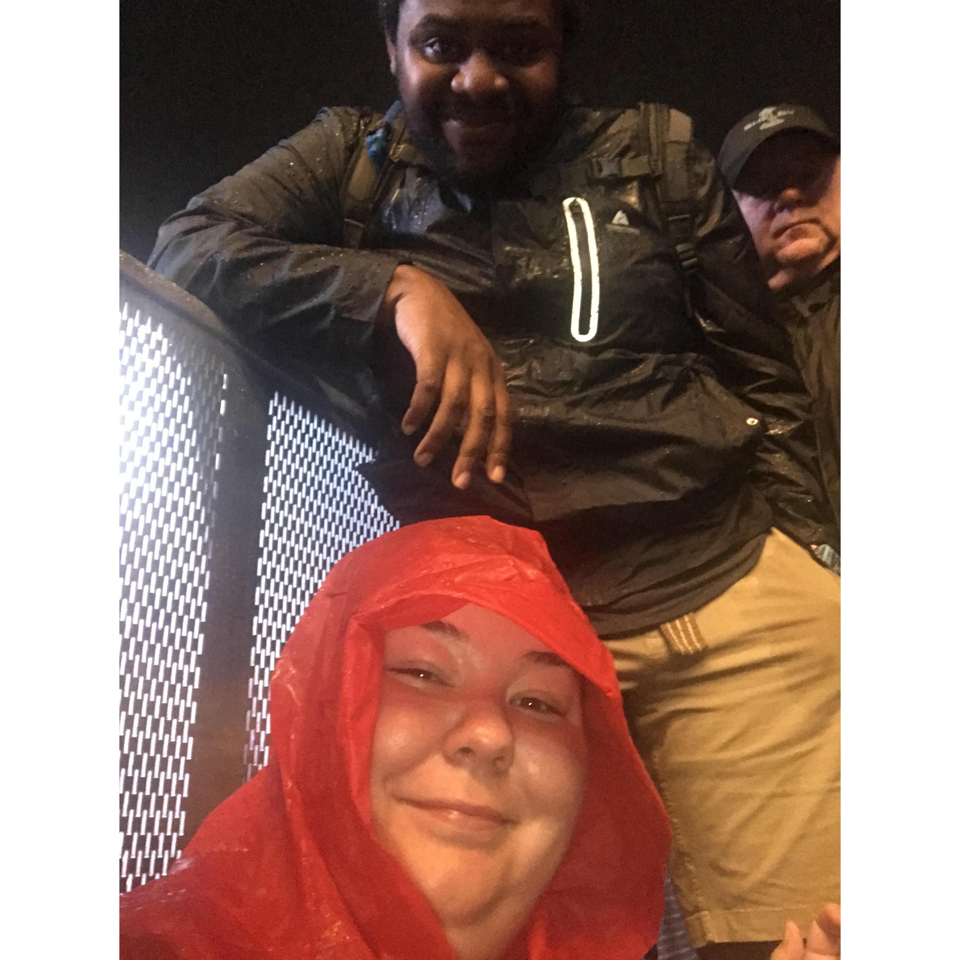 At the Voodoo Music Festival during a tropical storm