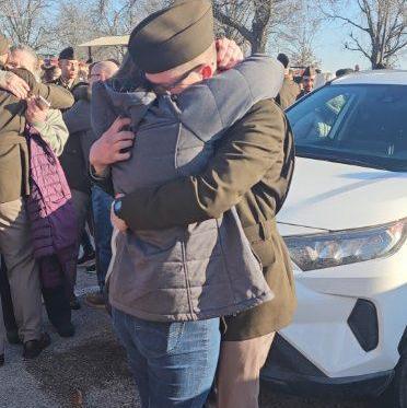 This is us reunited after Brady out of basic training for the army