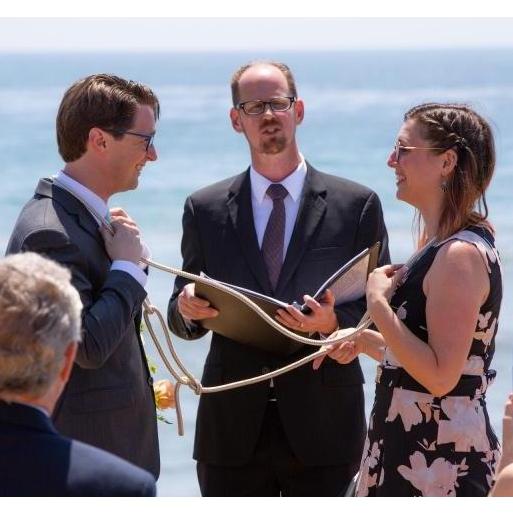 Placing the rope around our heads,