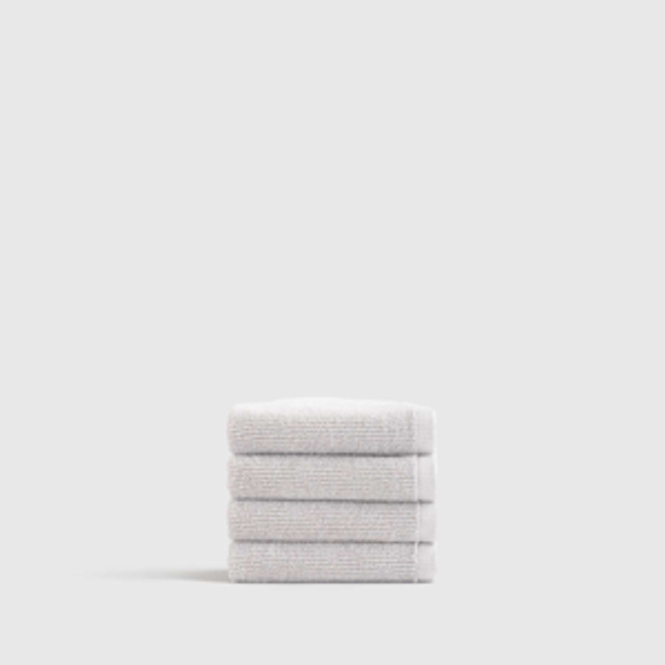 Turkish Ribbed Quick Dry Washcloth (Set of 4) in Silver
