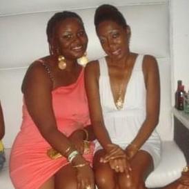 God sister and bridesmaid Shereese and Latoya