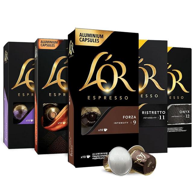 L'OR Espresso Capsules, 50 Count Variety Pack, Single-Serve Aluminum Coffee Capsules Compatible with the L'OR BARISTA System & *Nespresso Original Machines