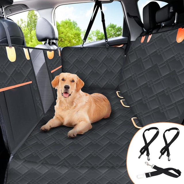 MINYE Hard Bottom Dog Car Seat Cover for Back Seat Waterproof Scratchproof Dog Backseat Cover, Durable Nonslip Pet Hammock in Car, Trucks, SUVs