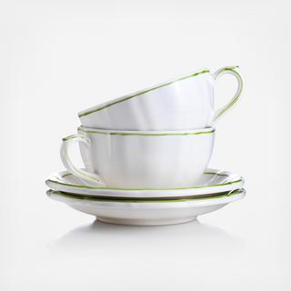 Filets Breakfast Cup & Saucer, Set of 2