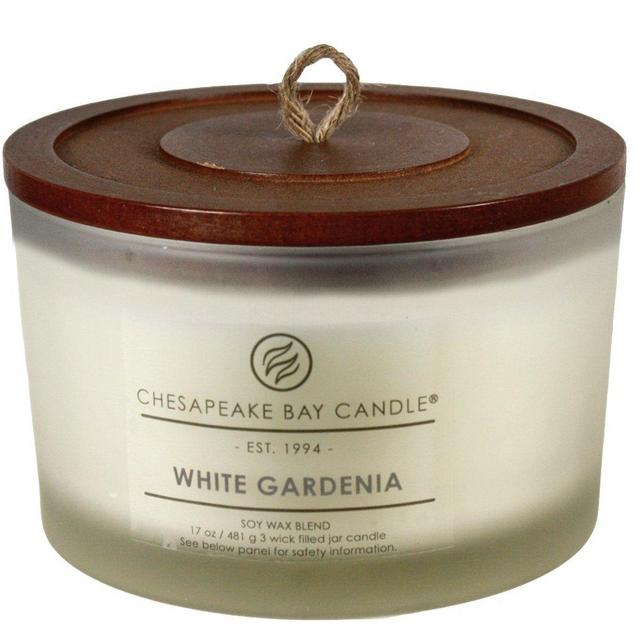 Chesapeake Bay Candle PT18459 3-Wick Scented Candle, White Gardenia, Coffee Table Jar