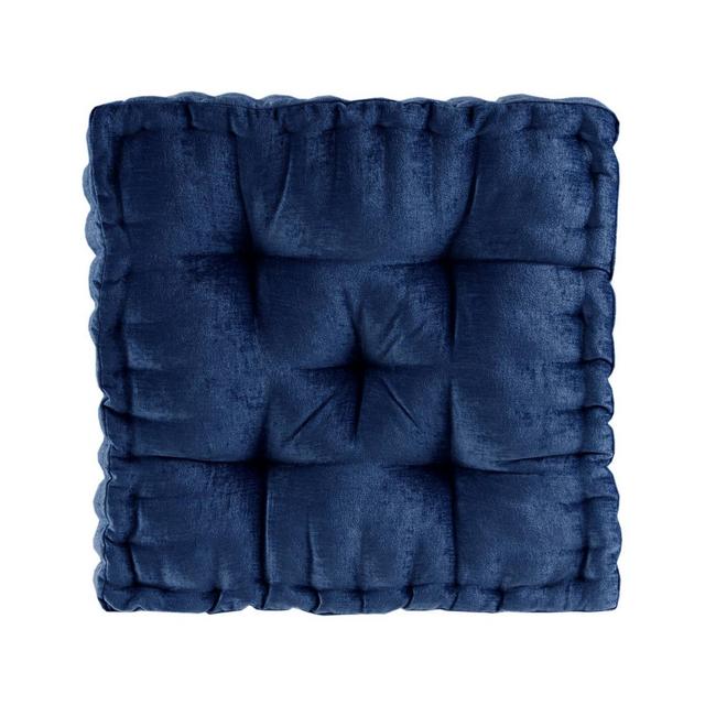 20"x20" Diah Poly Chenille Square Floor Pillow Cushion Navy