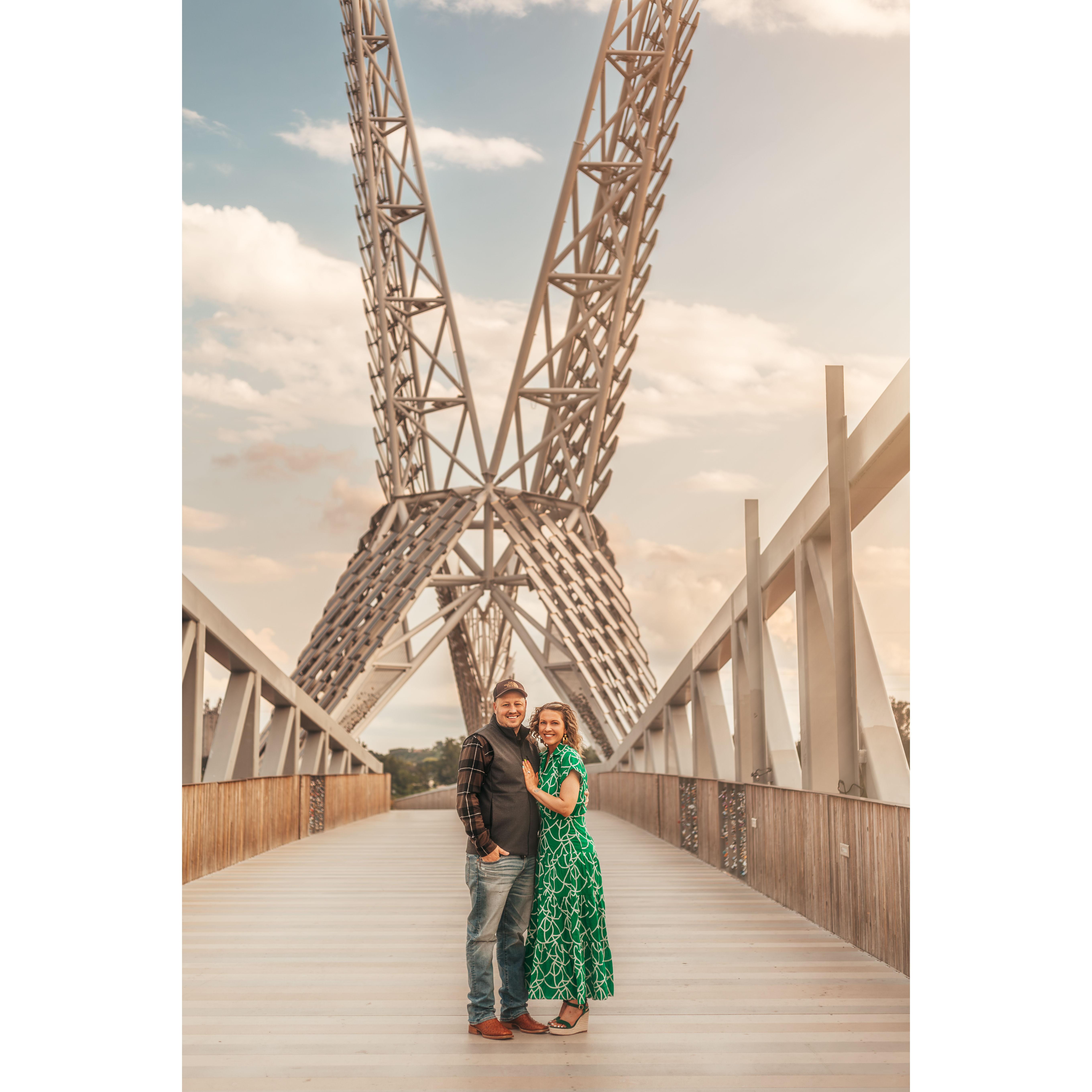 The Scissortail bridge is where Andy proposed to me :)