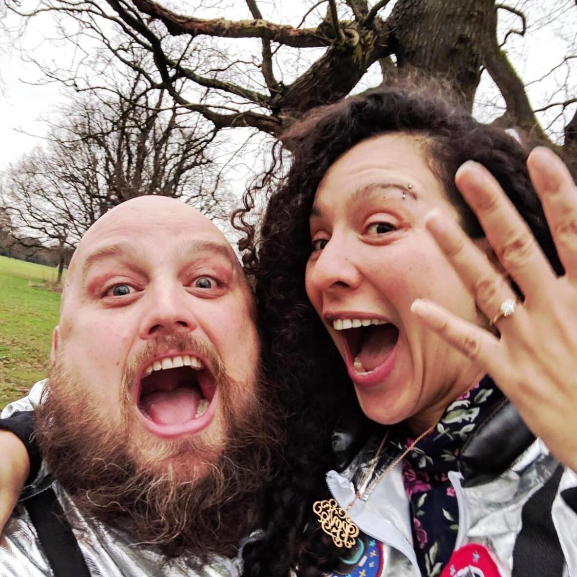 In Space, when we got engaged