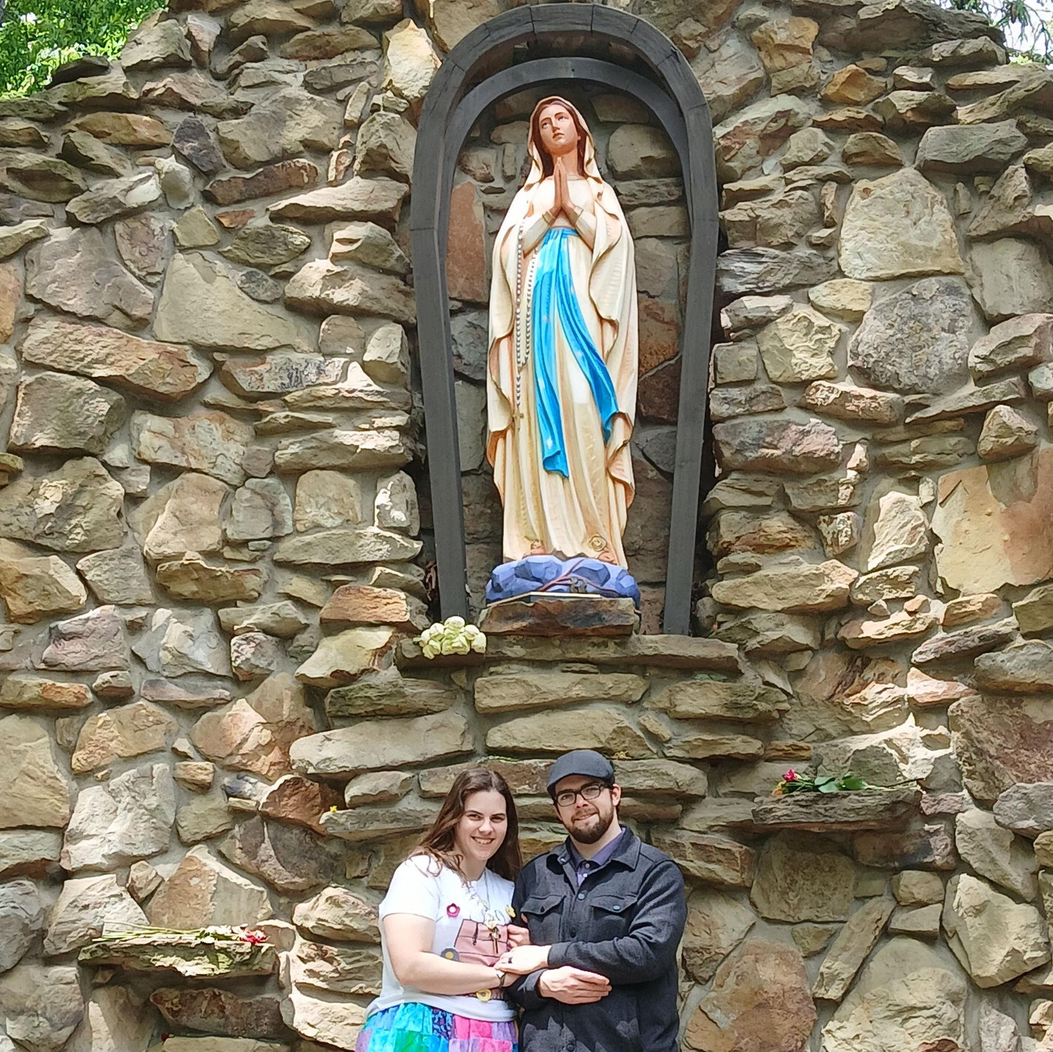 Odie and Marie exploring the Franciscan University campus!