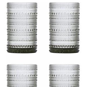Fortessa Jupiter Beaded Hobnail Glass, 13 Ounce Iced Beverage (Set of 4), Smoke Gray