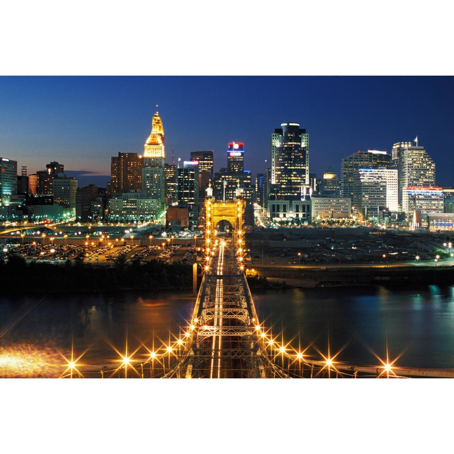 View on top of Rhoebling Bridge, downtown Cincinnati