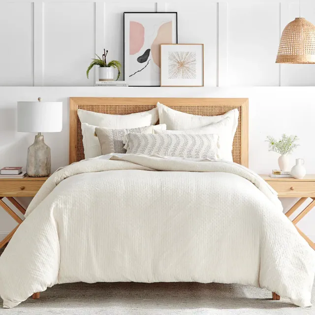 Reede Muslin Cream King Duvet Set - Levtex Home