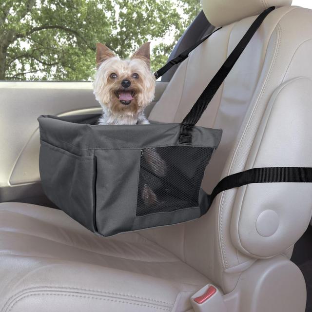 Premier Pet Car Booster Seat for Small Dogs - Keeps Your Dog Secure and Reduces Driver Distraction - Adjustable to Fit Any Seat with Headrests
