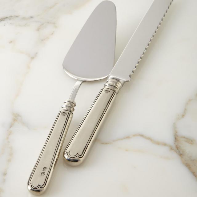 Two-Piece Filet Pewter Dessert Set