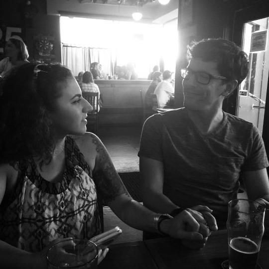 A candid while enjoying pints and hotdogs at Red Hot. August 2017: Tacoma, WA.