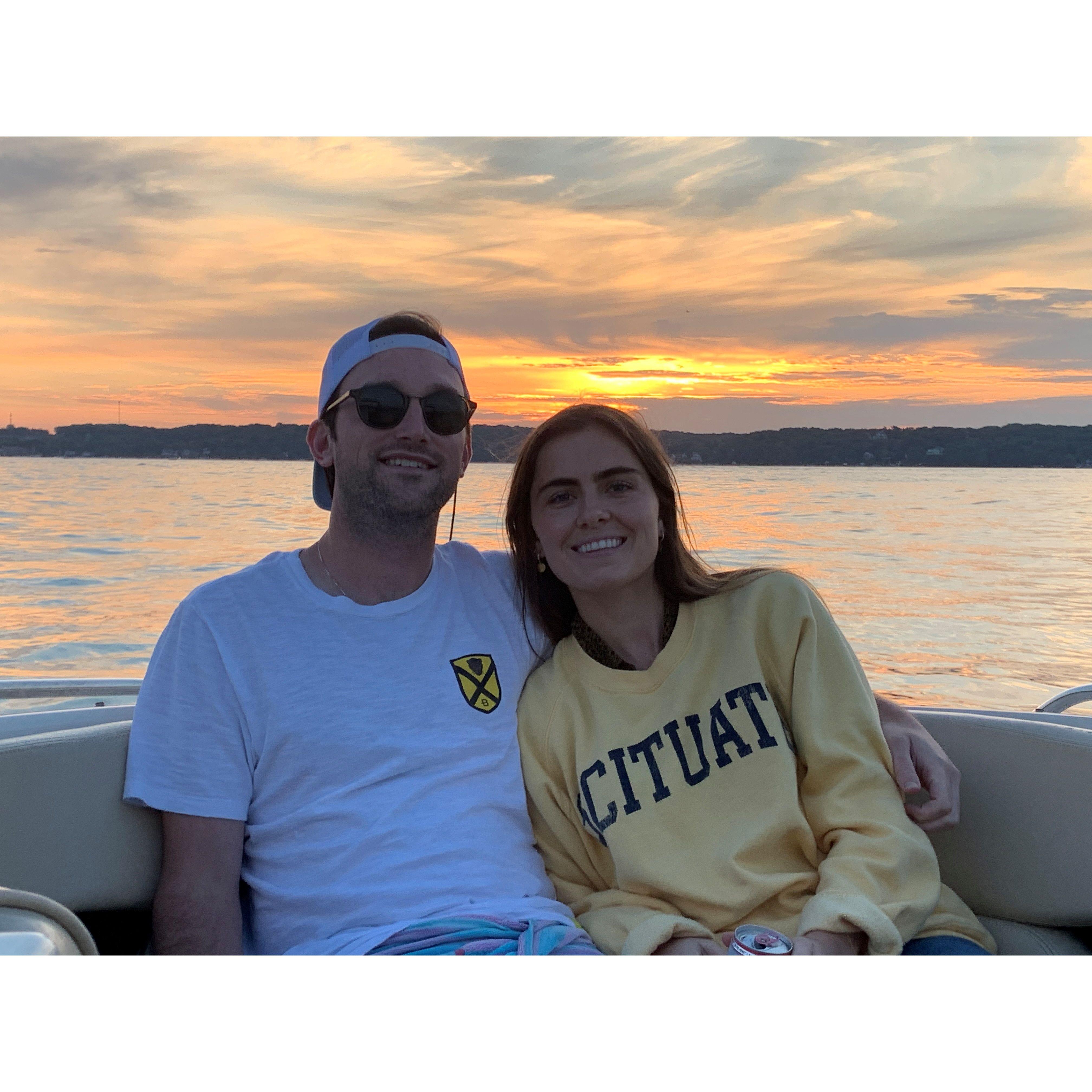 Sunset boat cruise on Lake Geneva, WI