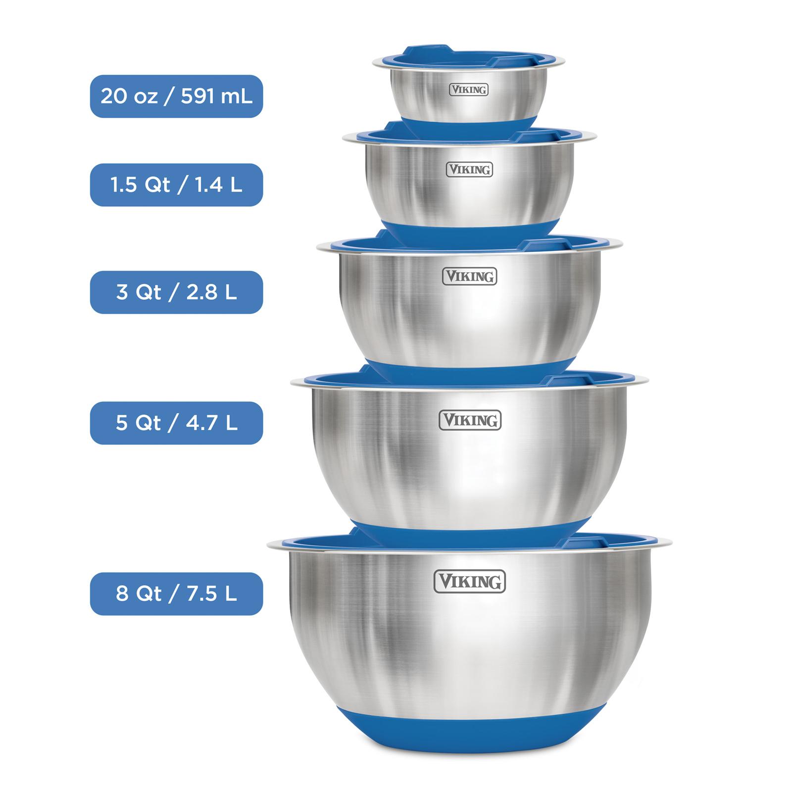 Viking, 10-Piece Stainless Steel Mixing Bowl Set | Zola