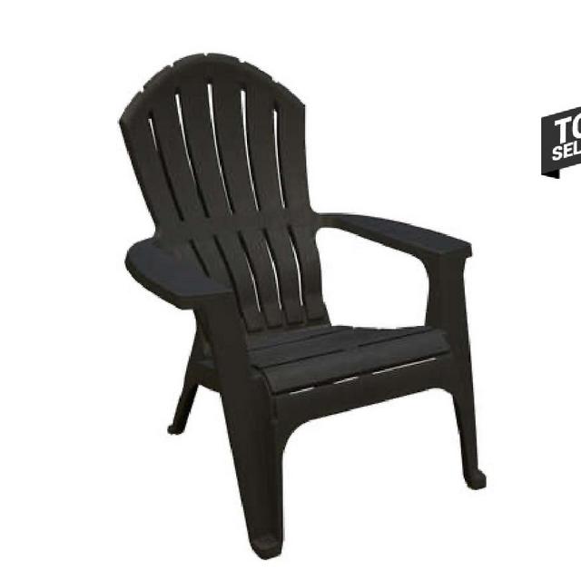 Adams RealComfort Black Polypropylene Frame Adirondack Chair
