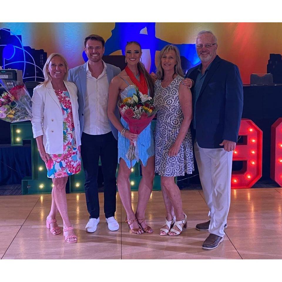 Rachael's first Latin Ballroom Dance Competition - Noreen, Michael, Lisa, and Dave all cheering her on!