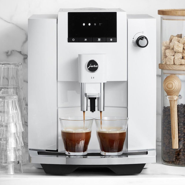 Jura E4 Fully Automatic Espresso Machine, Piano White
