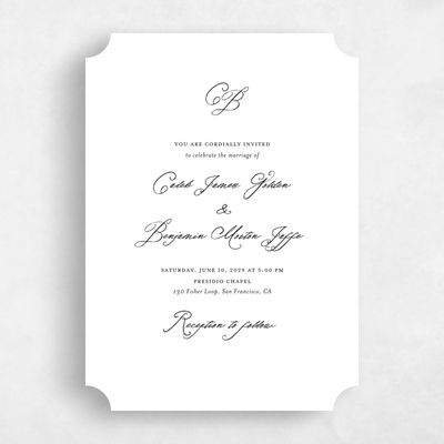 White Ticket Wedding Invitation - Imarige Portrait