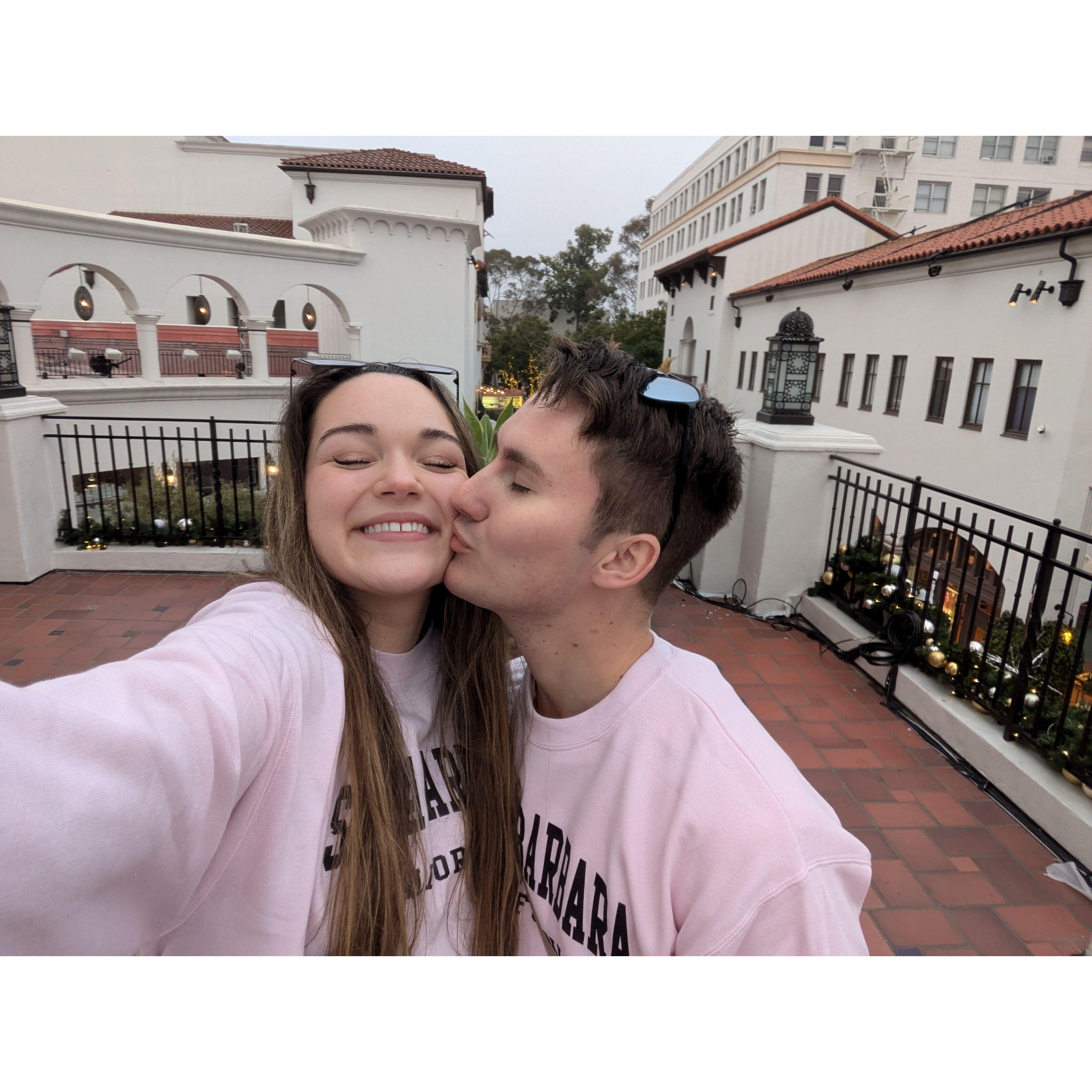 Getting matching sweaters in Santa Barbara