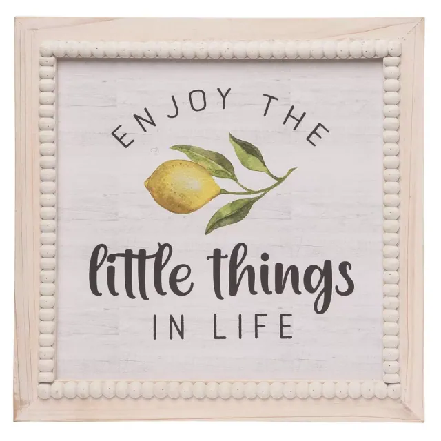 Transpac Wood 11.75" White Spring Little Things Lemon Wall Decor