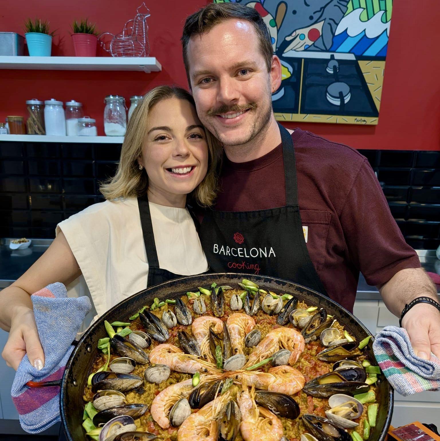 We made paella in Barcelona!( night before proposal)