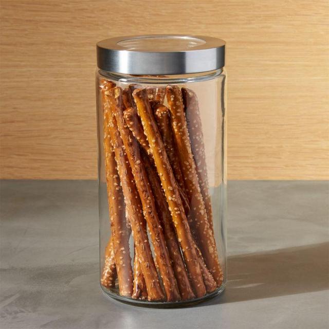 Medium Glass Storage Canister with Stainless Steel Lid