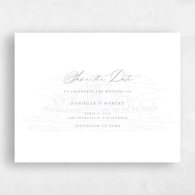 Grey Simple Wedding Save the Date - Malcesine Landscape