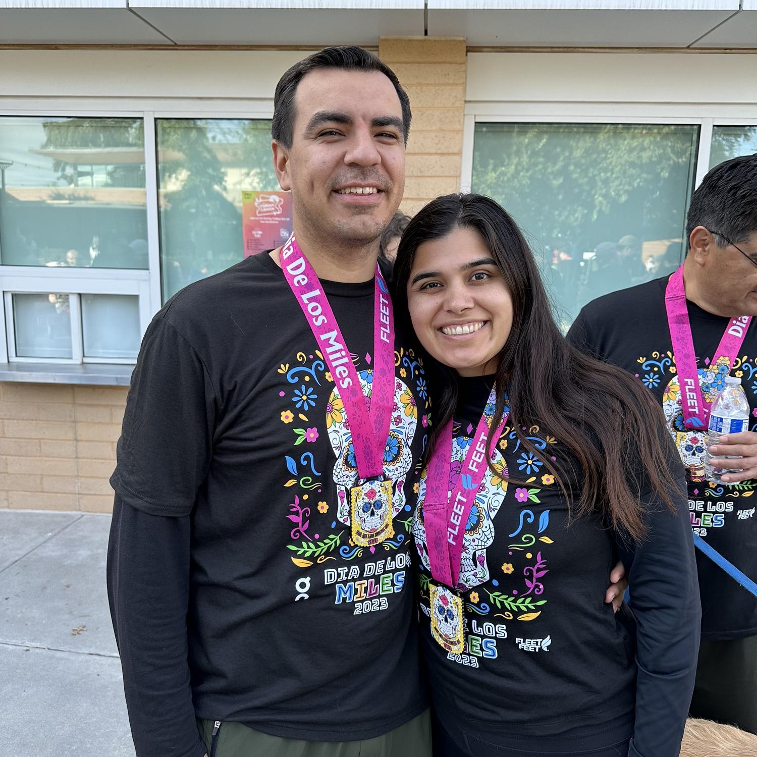 At a family 5k for Dia de los Muertos