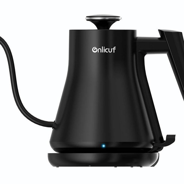 Onlicuf Electric Gooseneck Kettle, Pour Over Coffee & Tea Kettle, 304 Stainless Steel Water Boiler, Rapid Boil,Auto-Off, Boil Dry Protection,BPA-Free,Matte Black