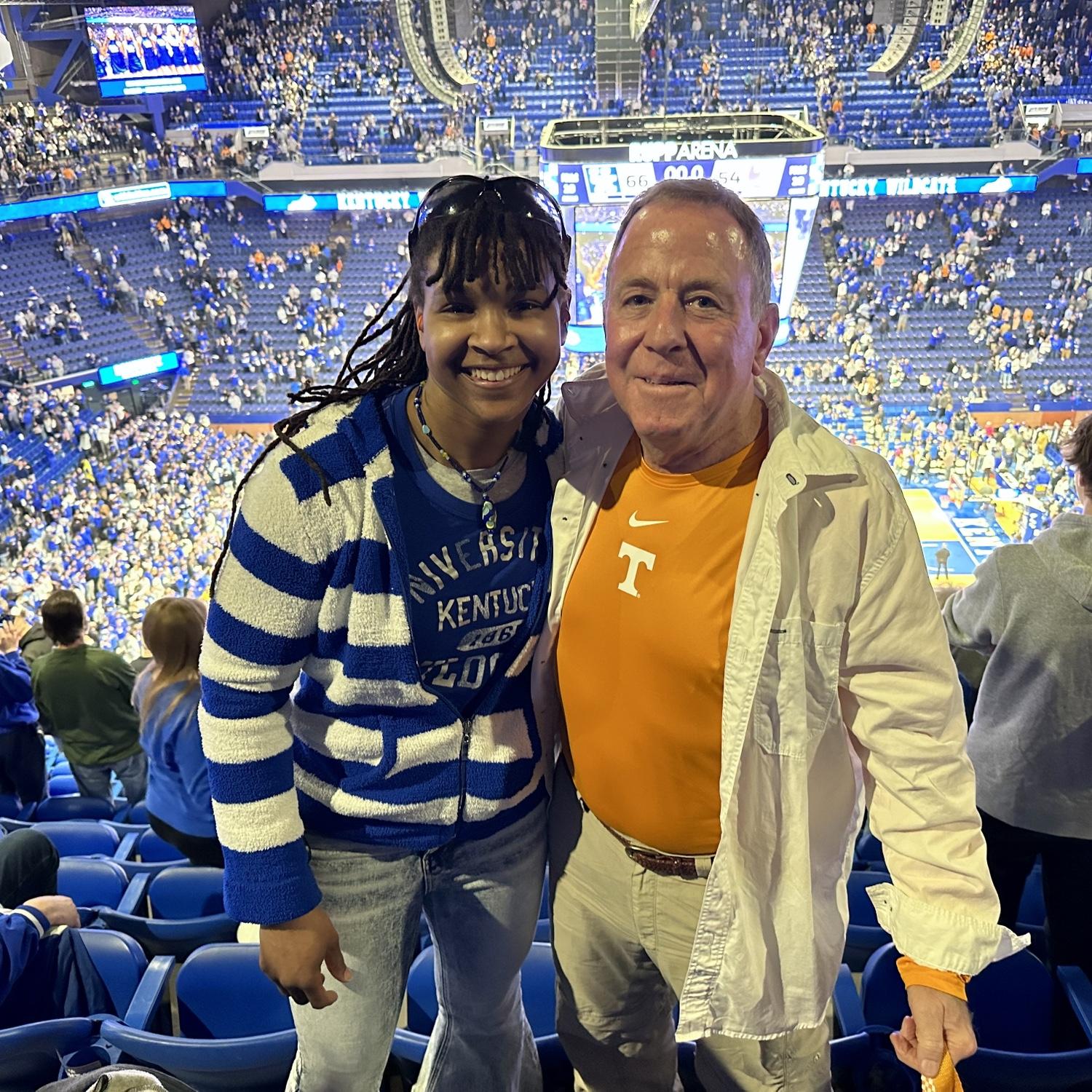 Basketball is another sport we dig! Here we are at Rupp Arena in Lexington, Ky, at the UK vs. UT game. We’re divided when UK plays UT since Sarah is fond of her “Ole’ Kentucky Home.”