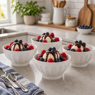 Everyday White Ice Cream Bowl, Set of 4