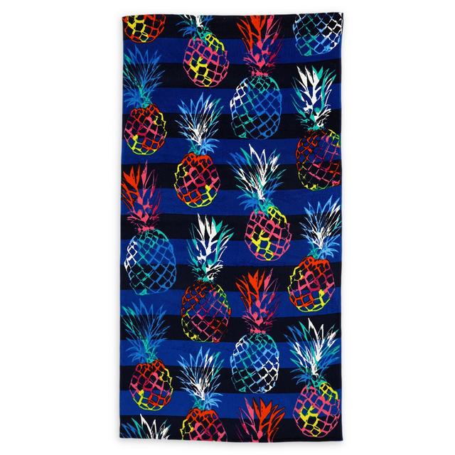 Destination Summer Rainbow Pineapples Beach Towel