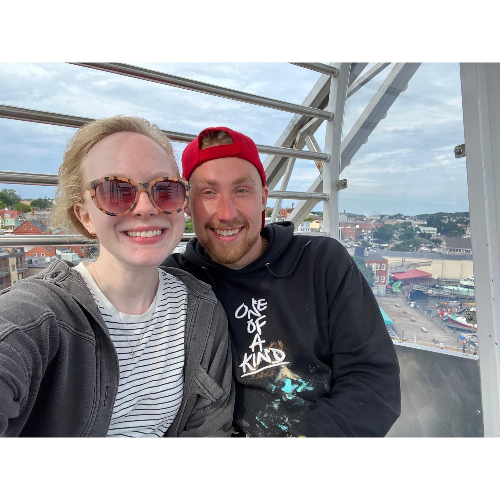 Our first ocean picnic and Ferris wheel ride together