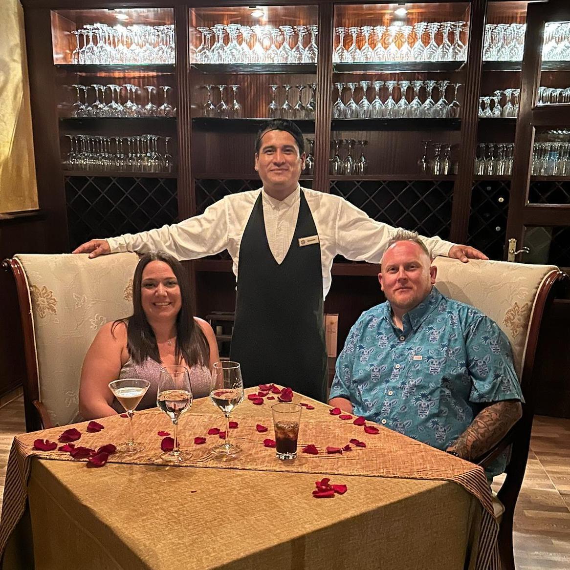 Our private dinner in the wine cellar in Cancun