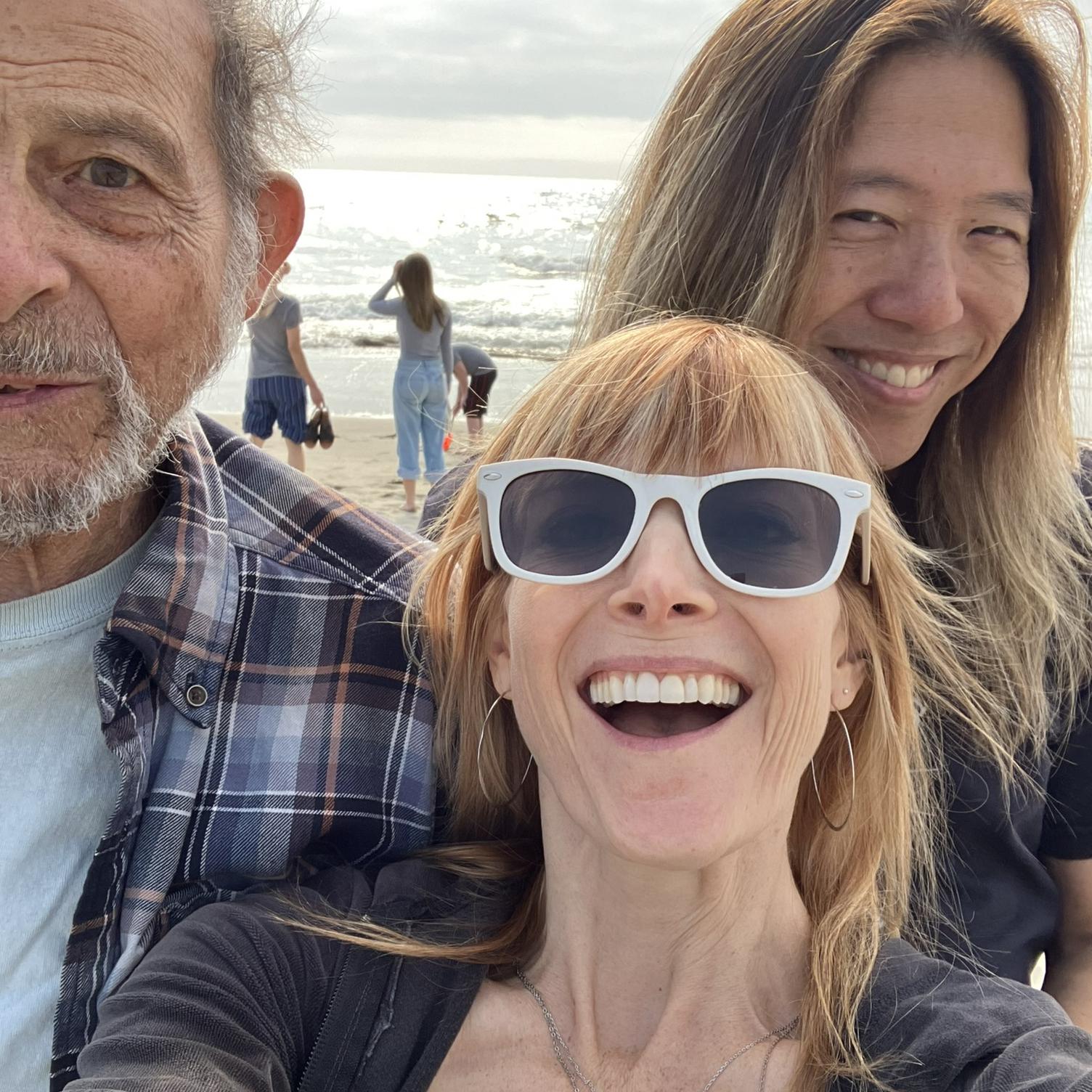 With Bronwyn's dad Nick on the coast, Aug 2023