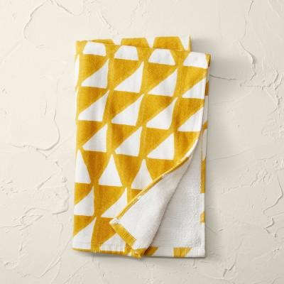 Geometric Print Flat Woven Hand Towel Yellow - Opalhouse™ designed with Jungalow™