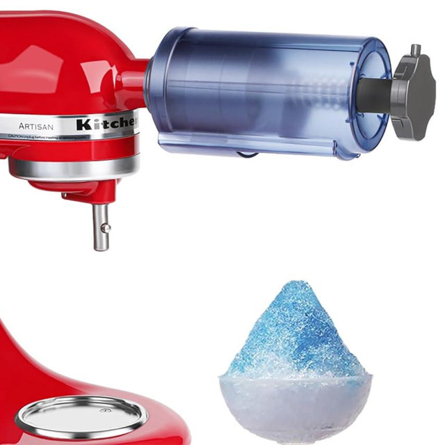 Ice Shaver Attachment for KitchenAid Stand Mixer- Efficient Shaved Ice Maker, High Production Shave Ice Machines, Essential Mixer Parts & Accessories with 8 Molds - By Aooaid