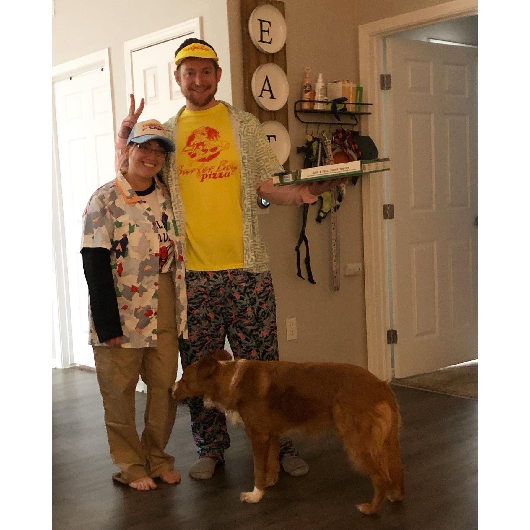 Joey got in on the couples costume for Halloween- Dustin and Argyle.