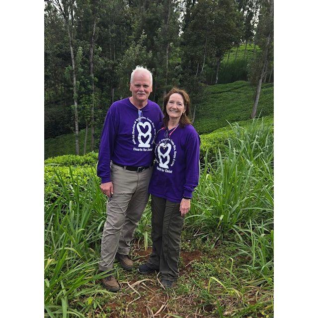 Jim and I are visiting the Bishop's tea garden in Kenya after a day working at a medical camp on our 2025 trip