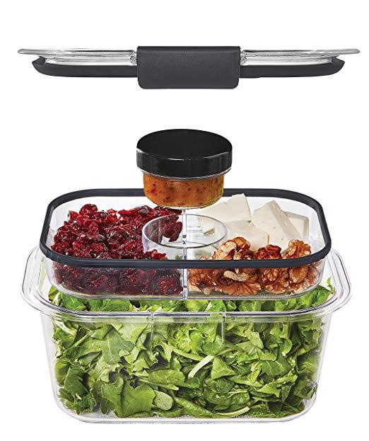 Rubbermaid Brilliance Food Storage Salad Container, Medium Deep, 4.7 Cup, Clear