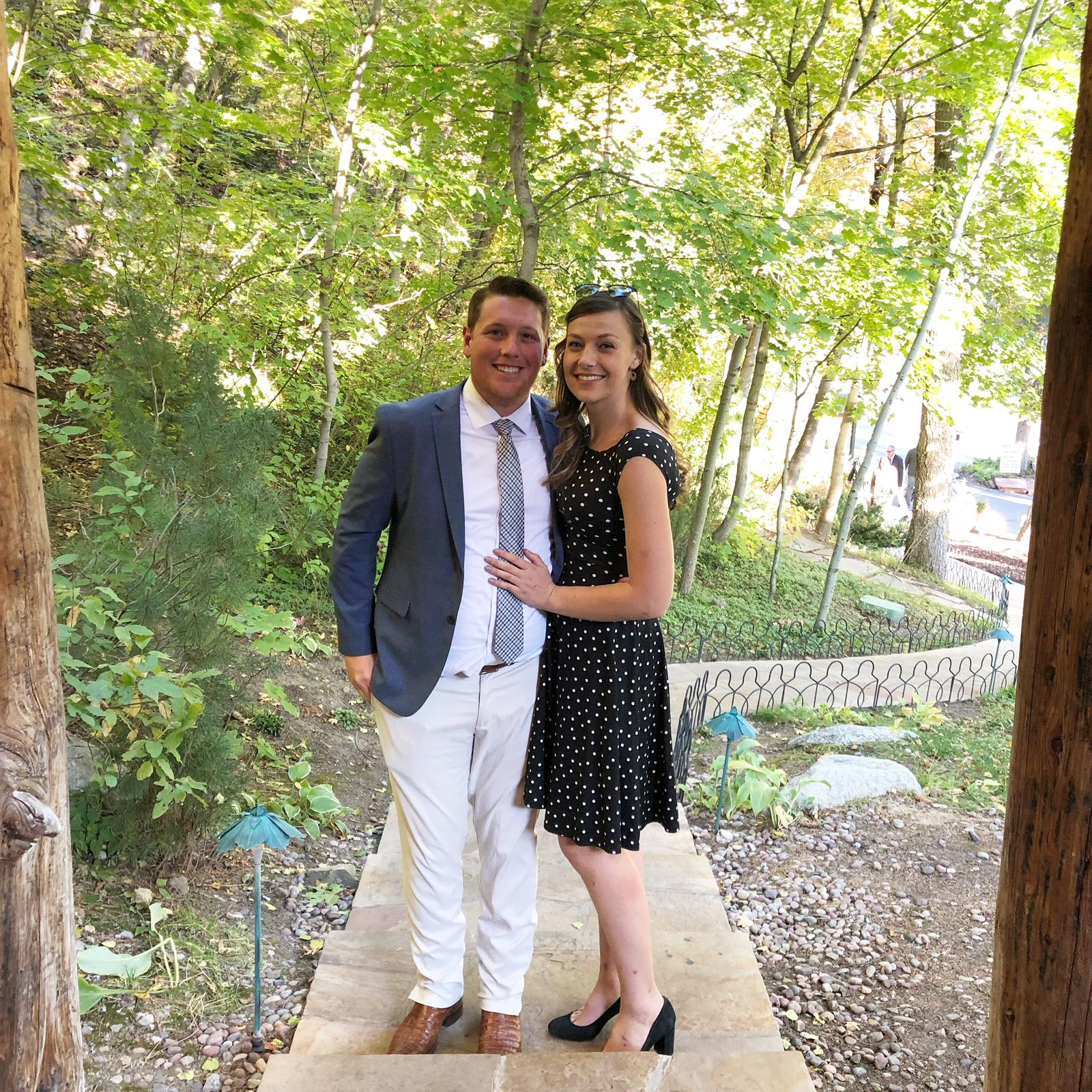 This picture was taken on our 1 year anniversary at a friend's wedding in Utah.